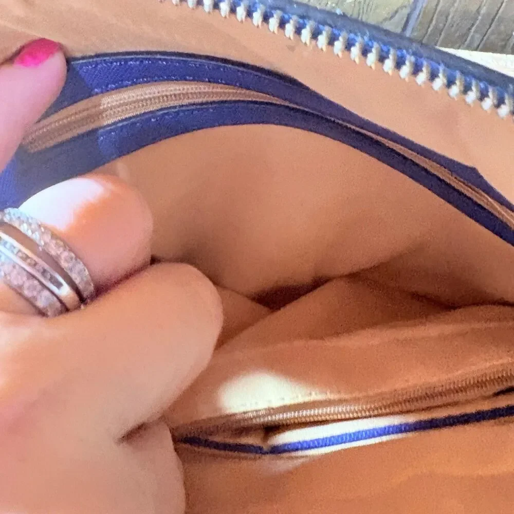 Michael Kors Cindy Crossbody Bag Blue Saffiano Leather Shoulder Purse